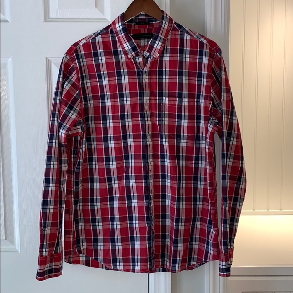 Hawker Rye Red White & Blue Button Down EUC